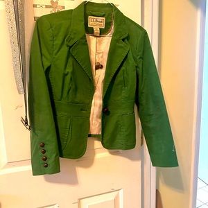Green velvet LL Bean blazer, sz 8